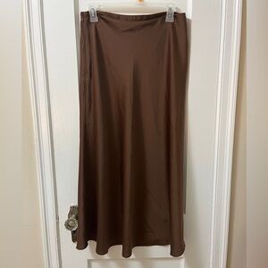 SHEIN Faux Silk Slip Maxi Skirt